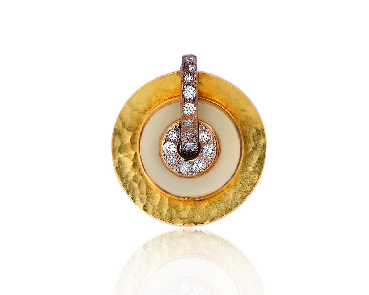 Оригинальное золотое кольцо с бриллиантами 0.13ct Roberto Bravo