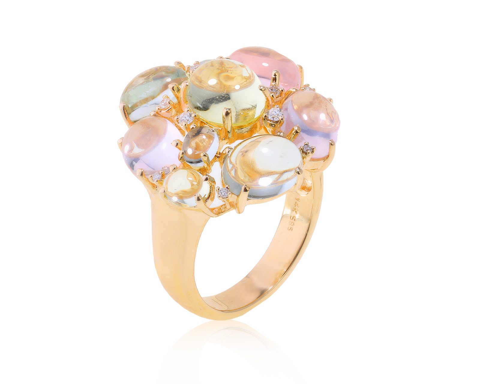 Золотое кольцо с празиолитами 7.85ct 130723/8