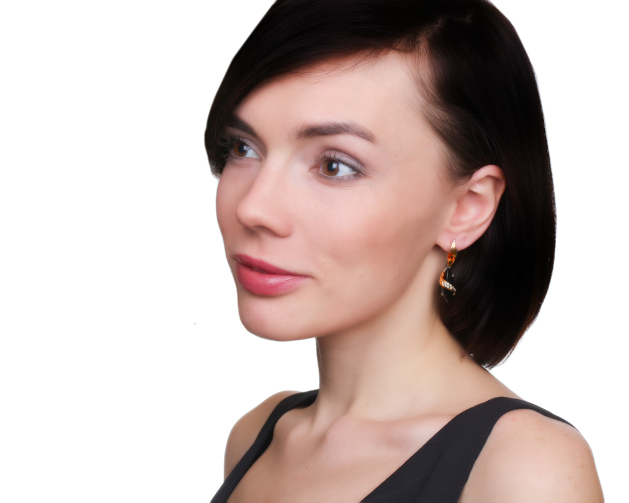 Изысканные золотые серьги с ониксом 12.45ct