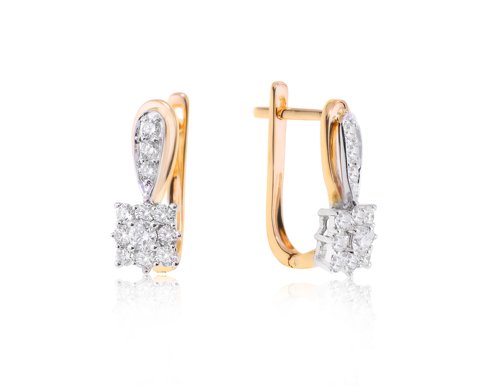 Золотые серьги с бриллиантами 1.08ct 300324/21