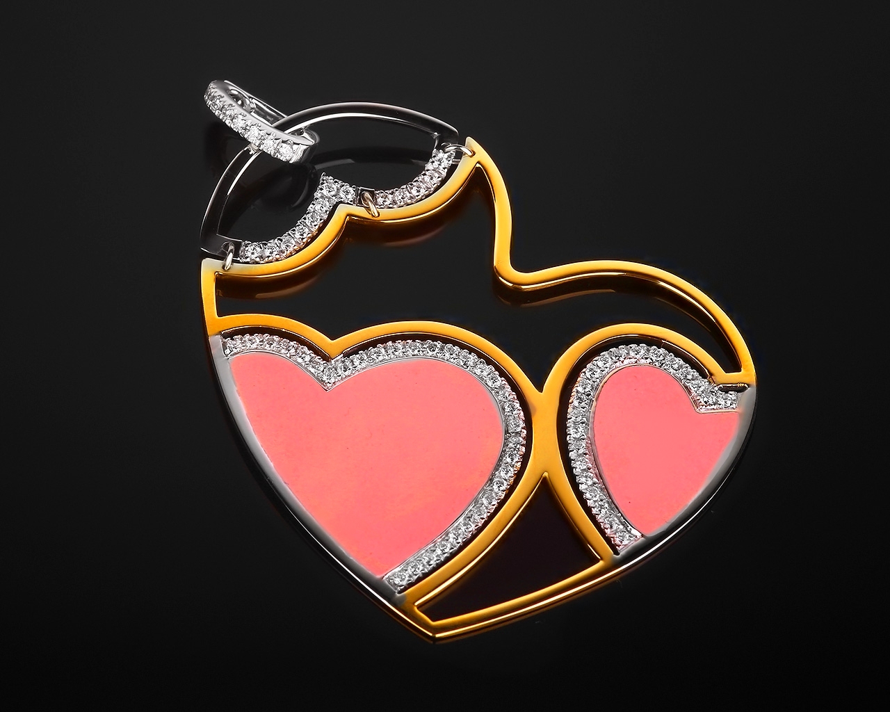 Романтичная золотая подвеска Roberto Coin Heart 291217/3