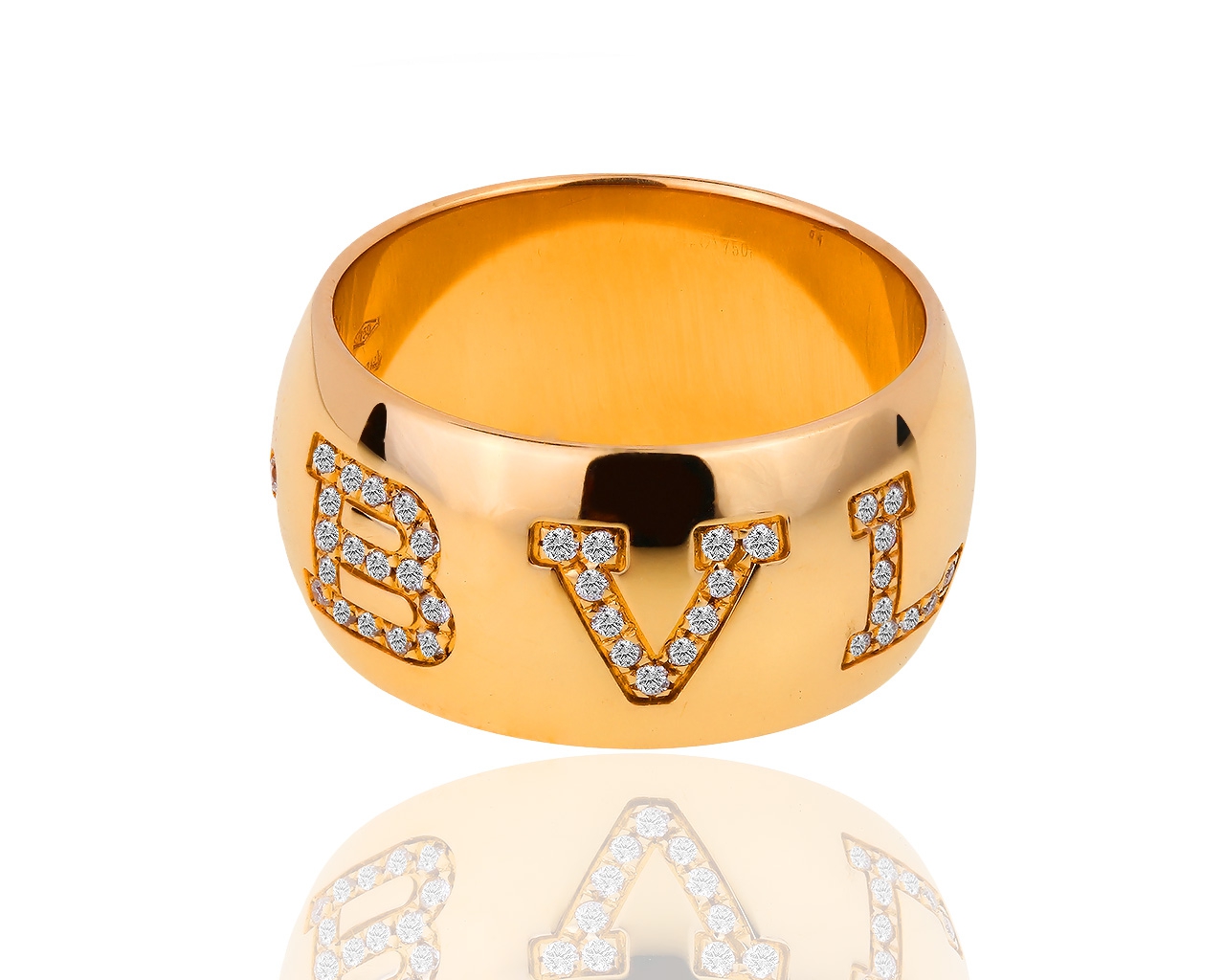 Оригинальное золотое кольцо с бриллиантами 0.36ct Bvlgari