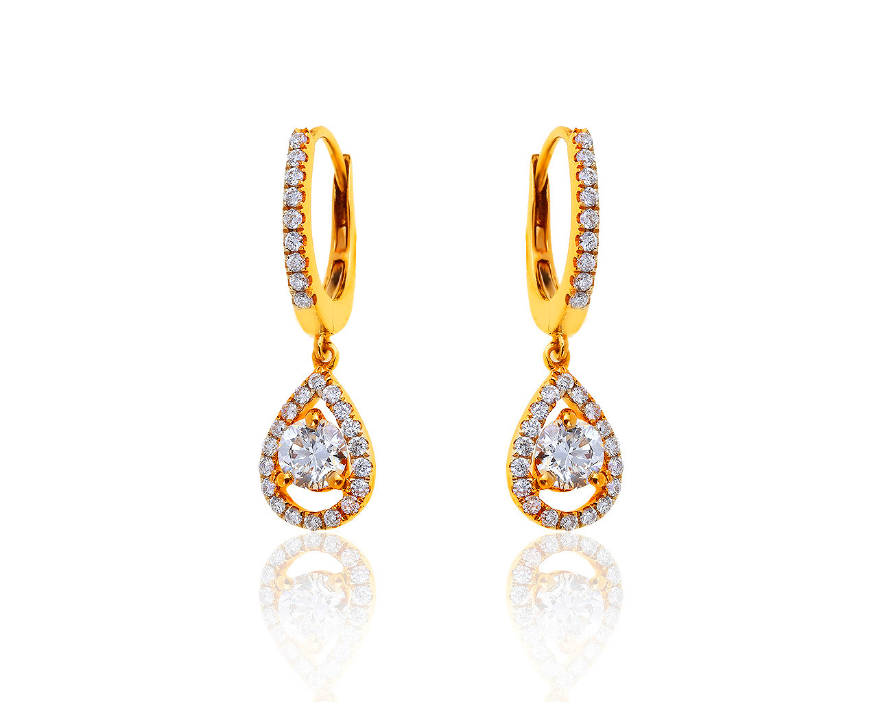 Оригинальные золотые серьги с бриллиантами 1.04ct Ferini 220519/3
