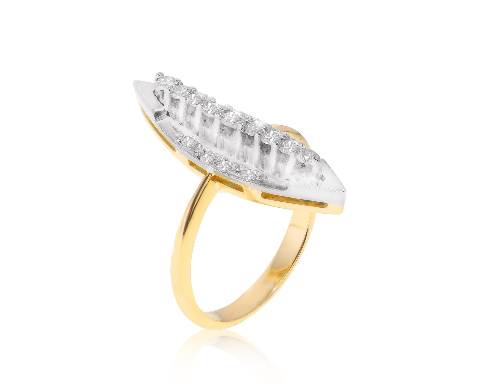 Притягательное золотое кольцо с бриллиантами 0.37ct