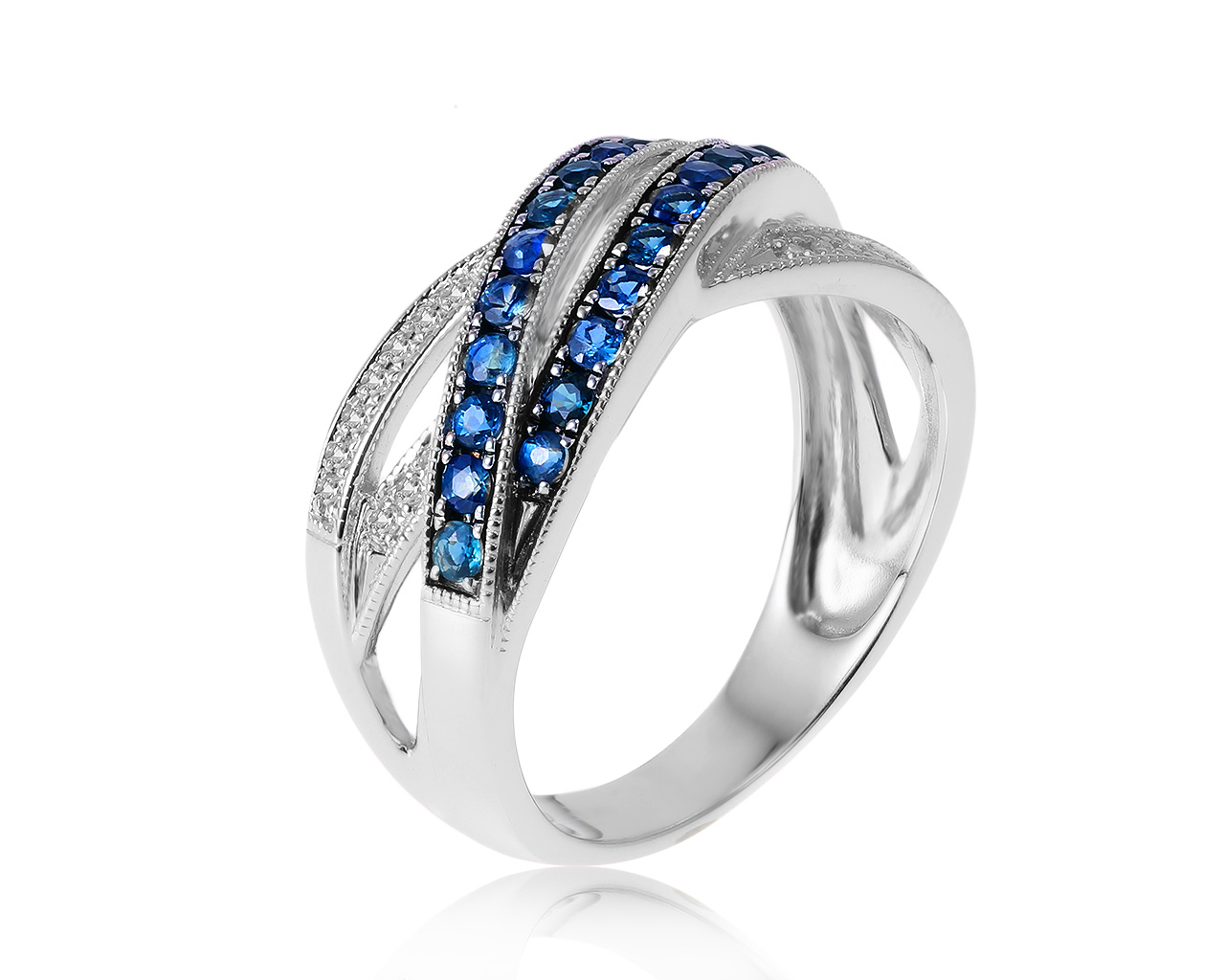 Прекрасное золотое кольцо с сапфирами 0.54ct 251220/1