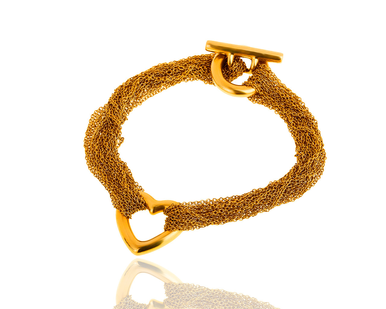 Оригинальный золотой браслет Tiffany&Co Open Heart 110419/13