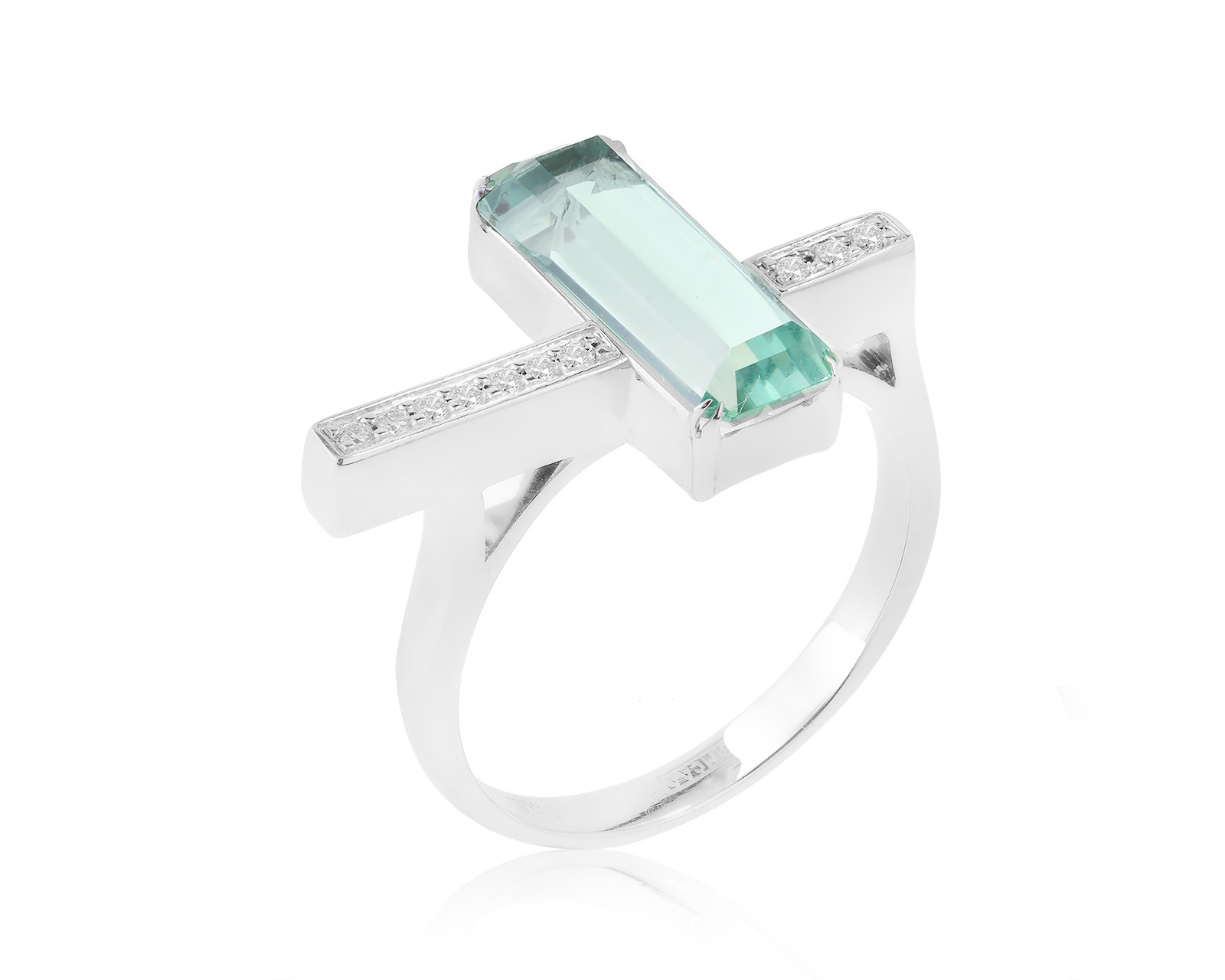 Изысканное золотое кольцо с празиолитом 2.06ct 130123/2