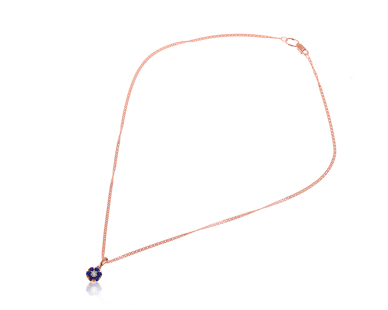 Изящный золотой кулон с сапфирами 0.46ct