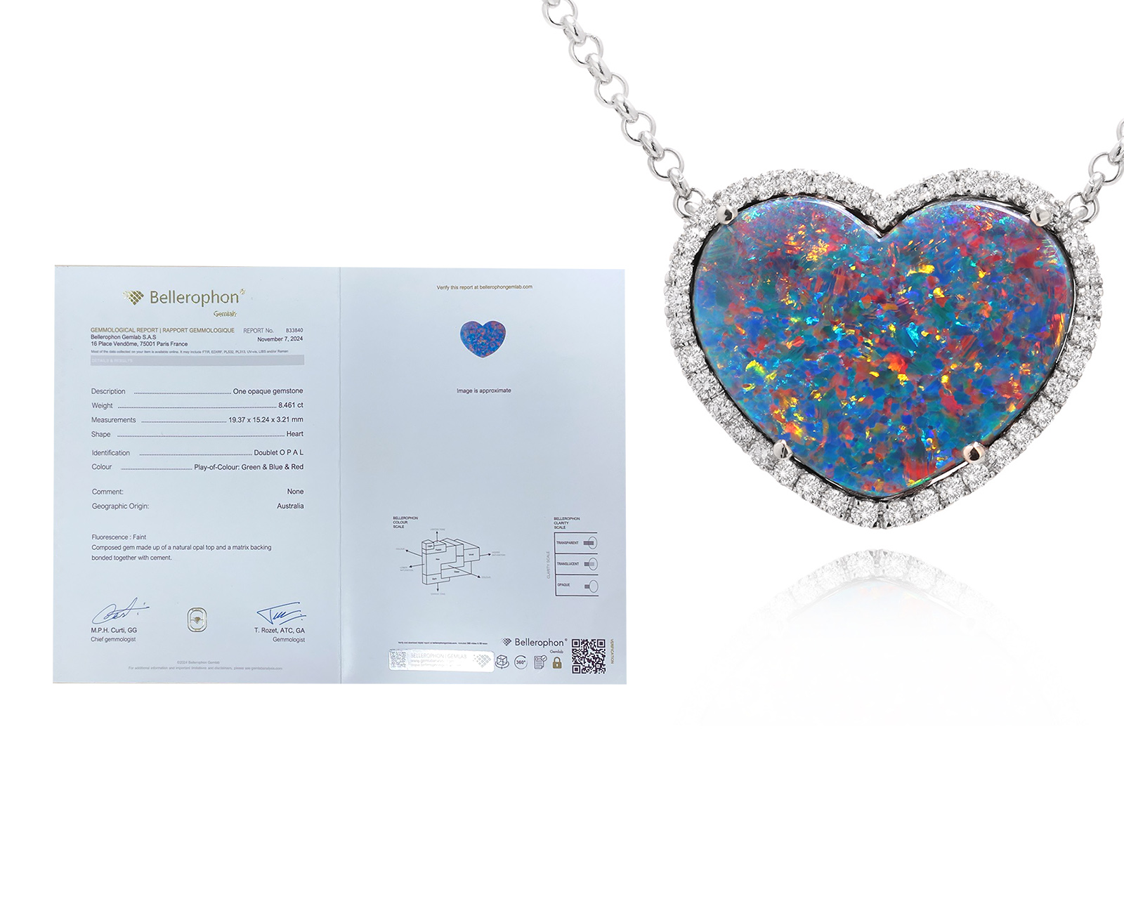 Золотое колье с опалом Австралия 8.46ct Evgeny Matveev