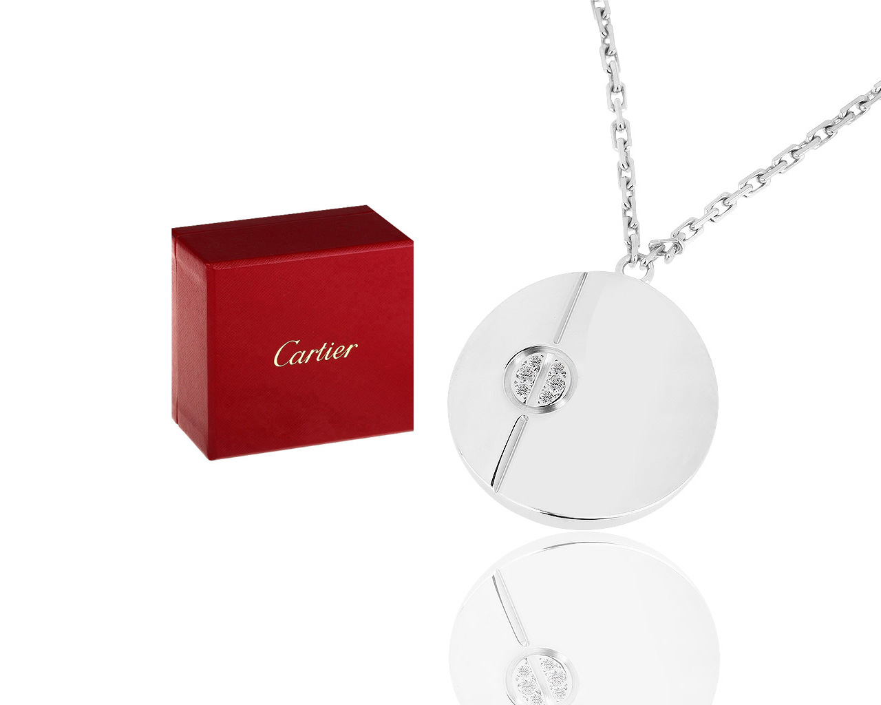 Оригинальный золотой кулон с бриллиантами Cartier