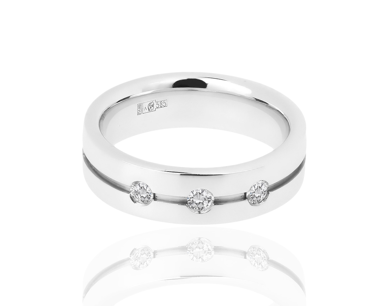 Изящное золотое кольцо с бриллиантами 0.10ct 300119/18