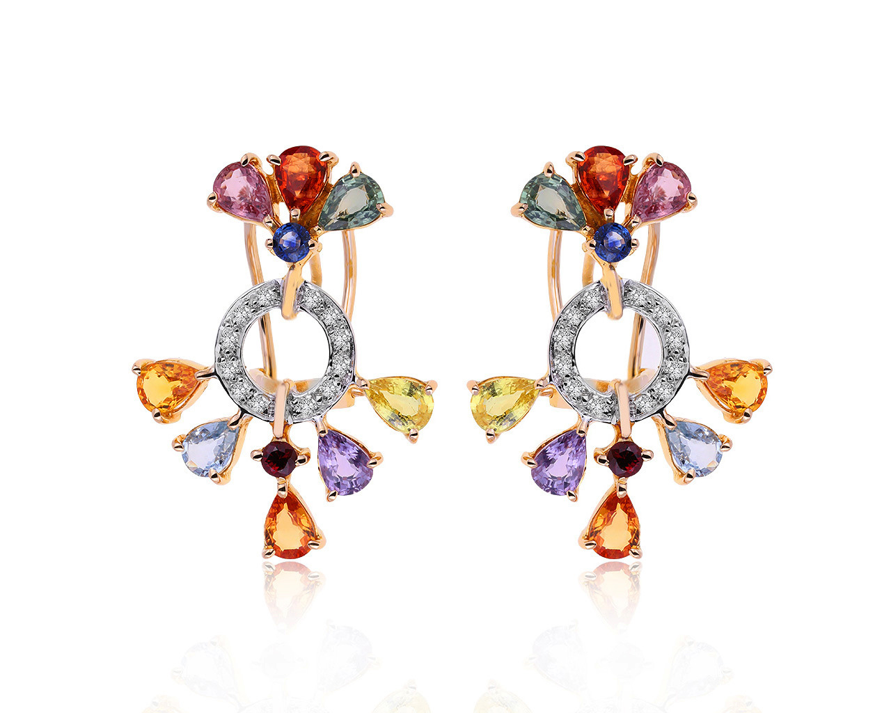 Праздничные золотые серьги с сапфирами 6.71ct 270320/9