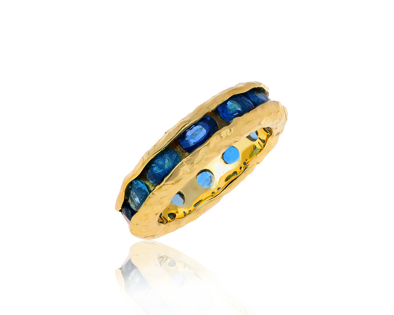 Оригинальное золотое кольцо с сапфирами 7.20ct German Kabirski 250320/4