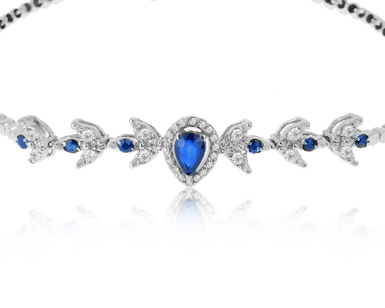 Завораживающий золотой браслет с сапфирами 0.40ct