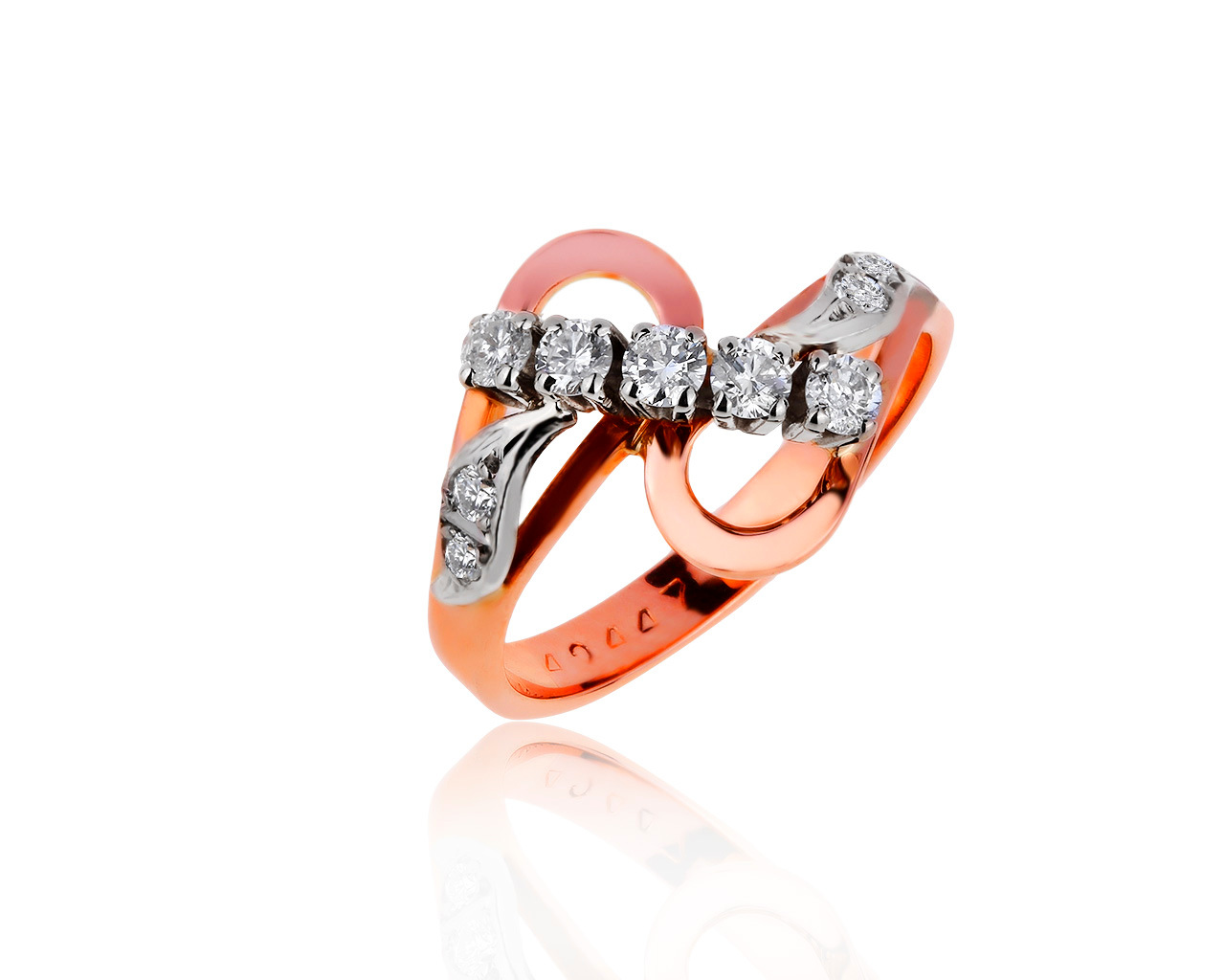 Нарядное золотое кольцо с бриллиантами 0.51ct 280120/13