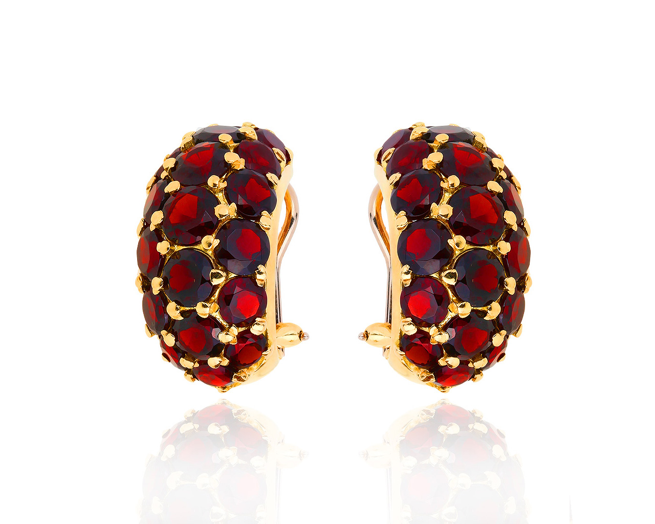 Оригинальные итальянские золотые серьги с гранатами Almati 221218/2