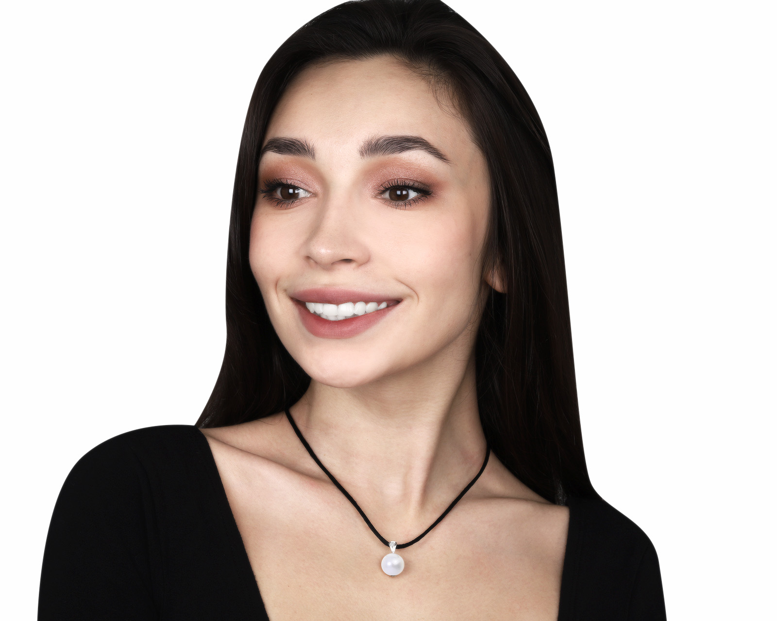 Изумительная платиновая подвеска с жемчужиной 13.40 мм