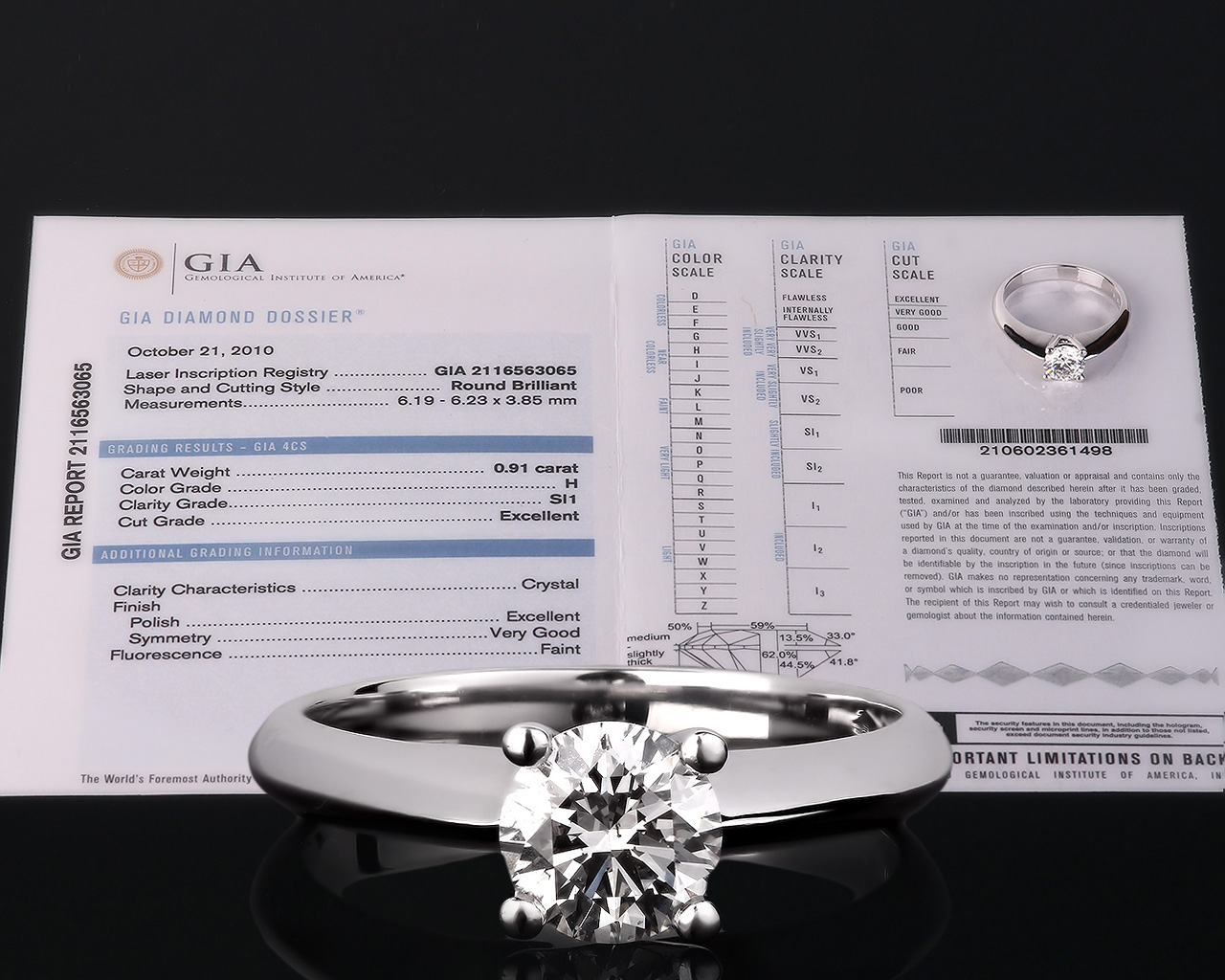 Помолвочное золотое кольцо с бриллиантом 0.91ct 251117/6