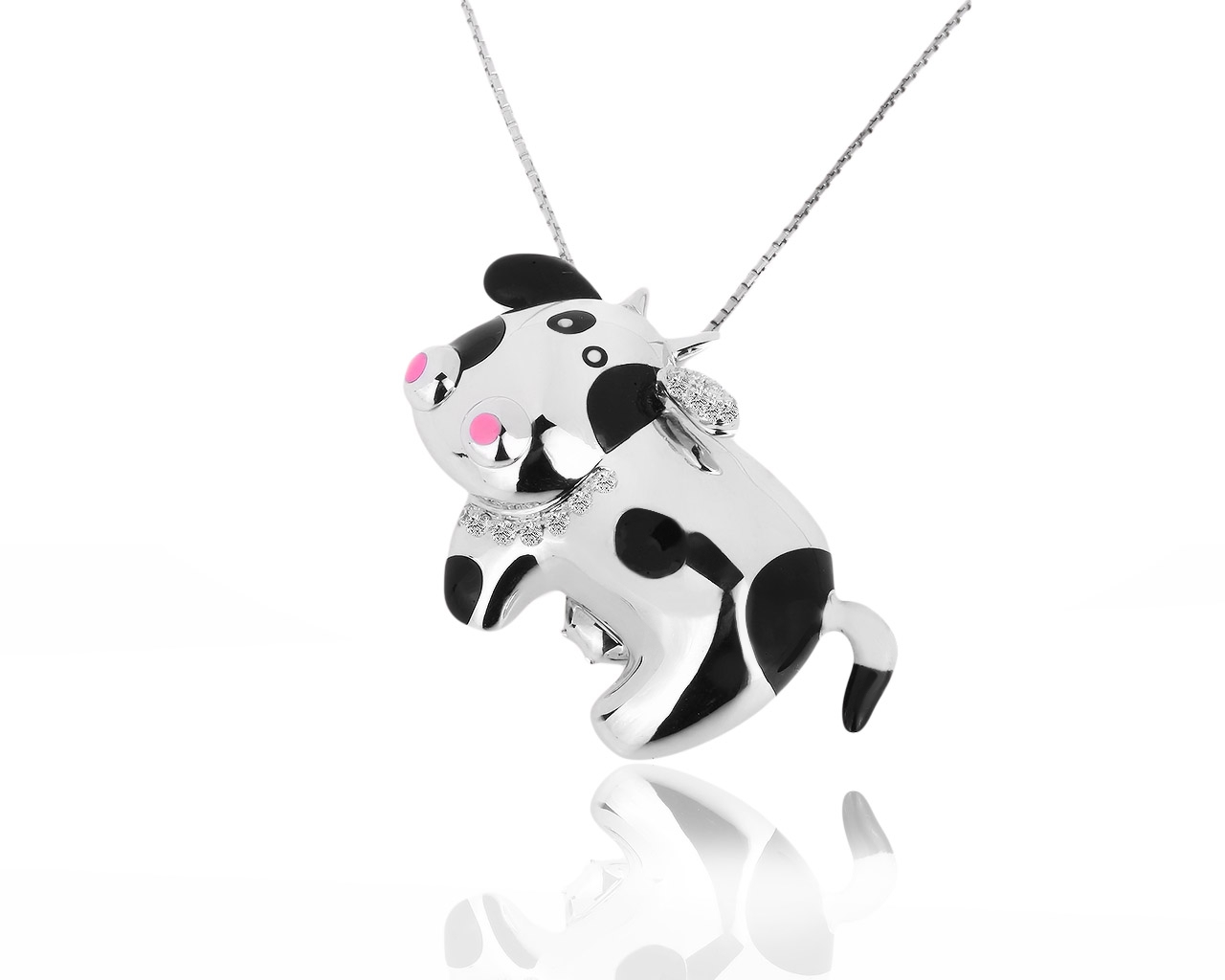 Интересная золотая подвеска с бриллиантами 0.12ct Bibigi 070818/1