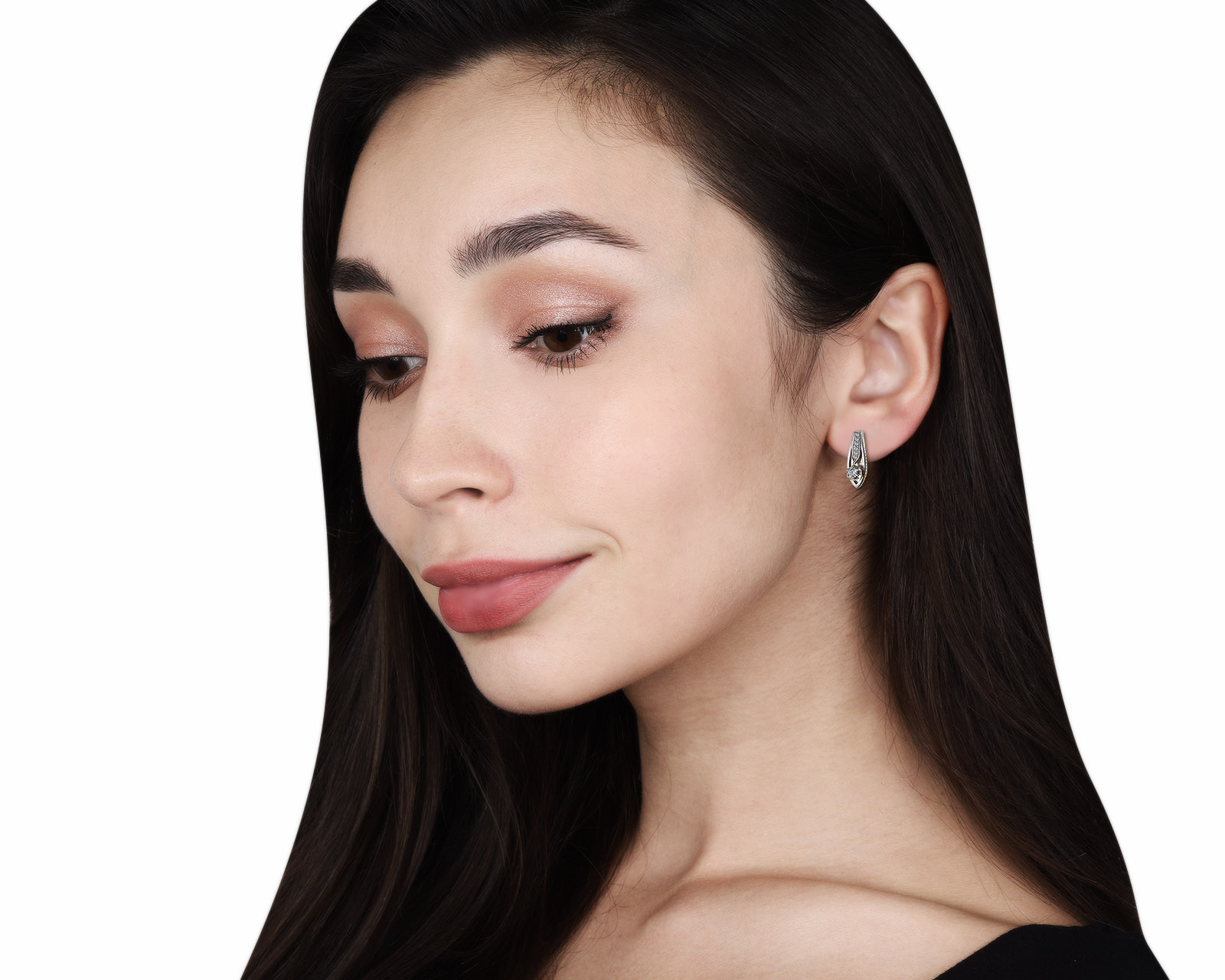 Изысканные золотые серьги с бриллиантами 0.31ct