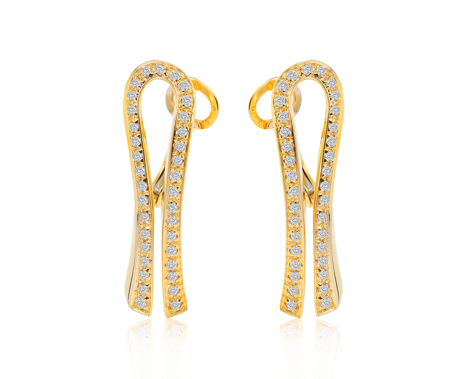Итальянские золотые серьги с бриллиантами 0.43ct