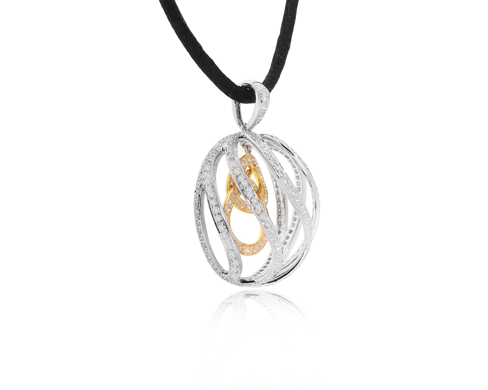 Оригинальный золотой кулон с бриллиантами 1.35ct WCJ