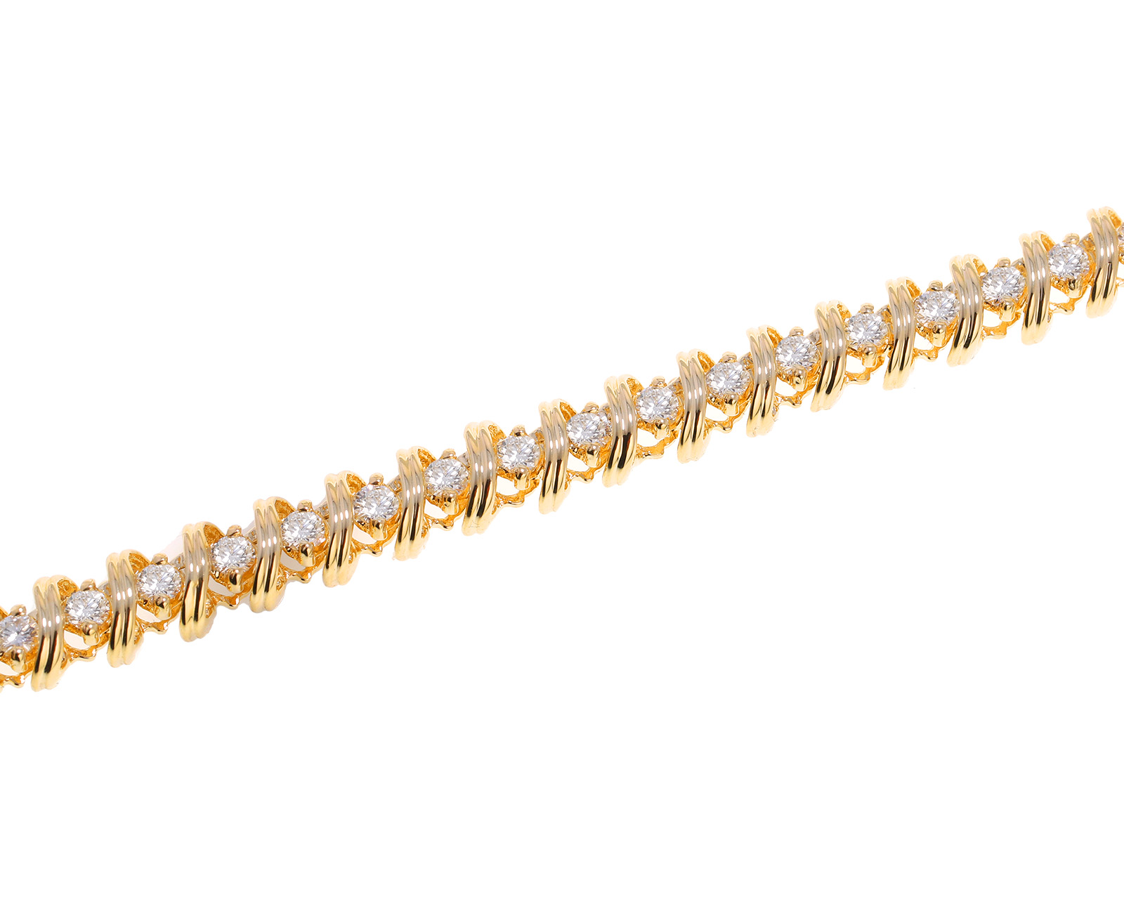 Золотой браслет с бриллиантами 2.66ct
