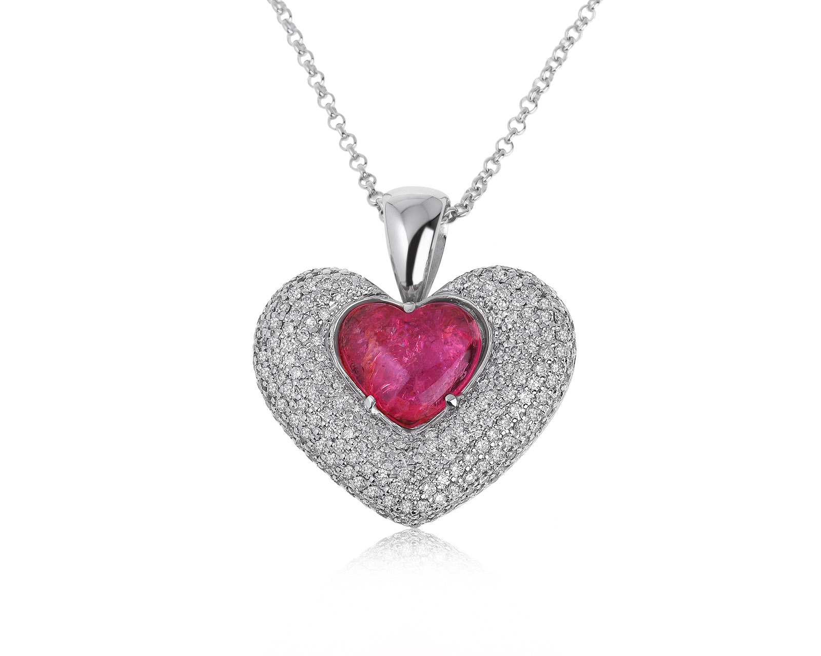 Романтичный золотой кулон с турмалином 3.01ct 140621/12