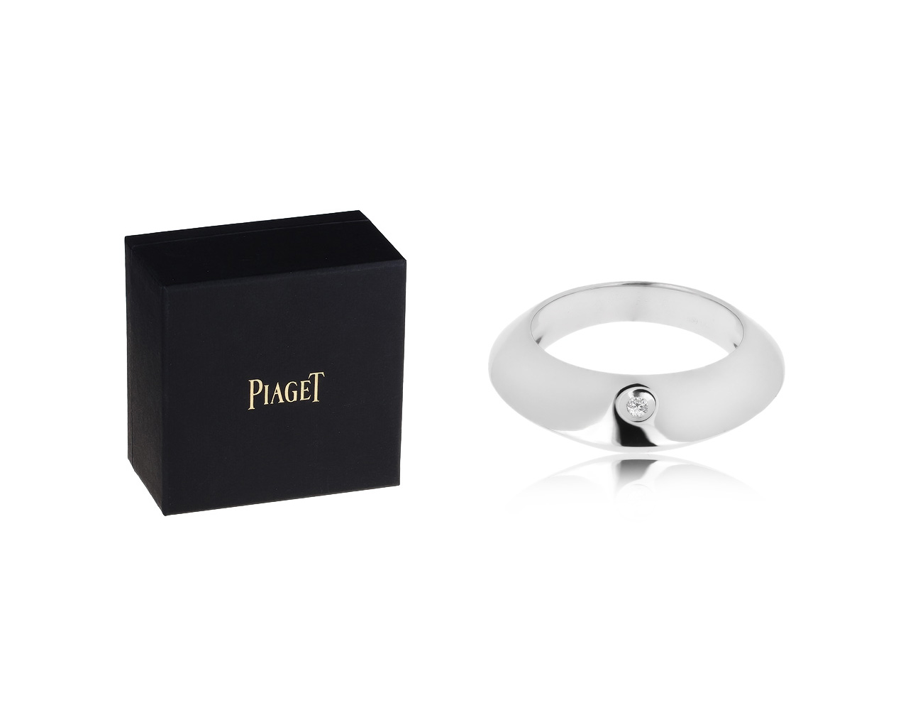 Оригинальное золотое кольцо с бриллиантом 0.015ct Piaget
