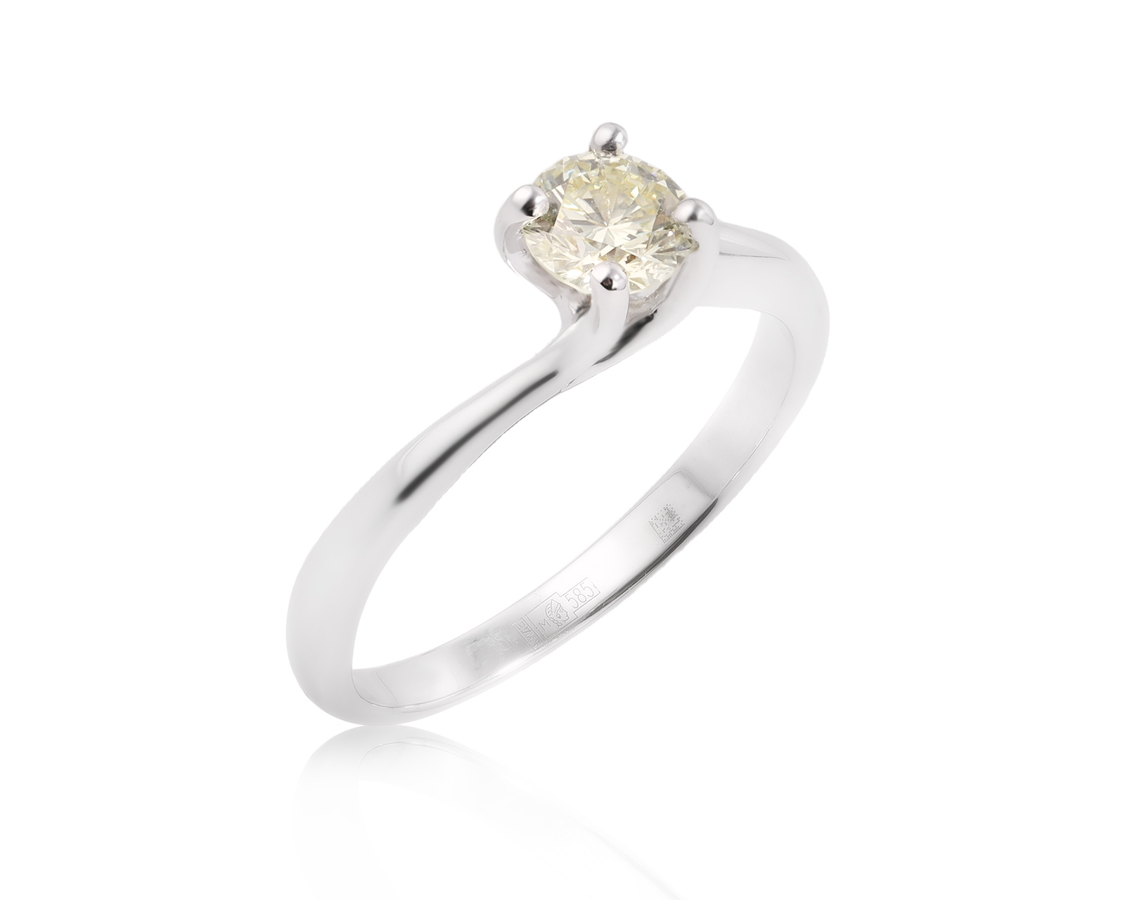 Золотое кольцо с желтым бриллиантом 0.50ct 290425/8