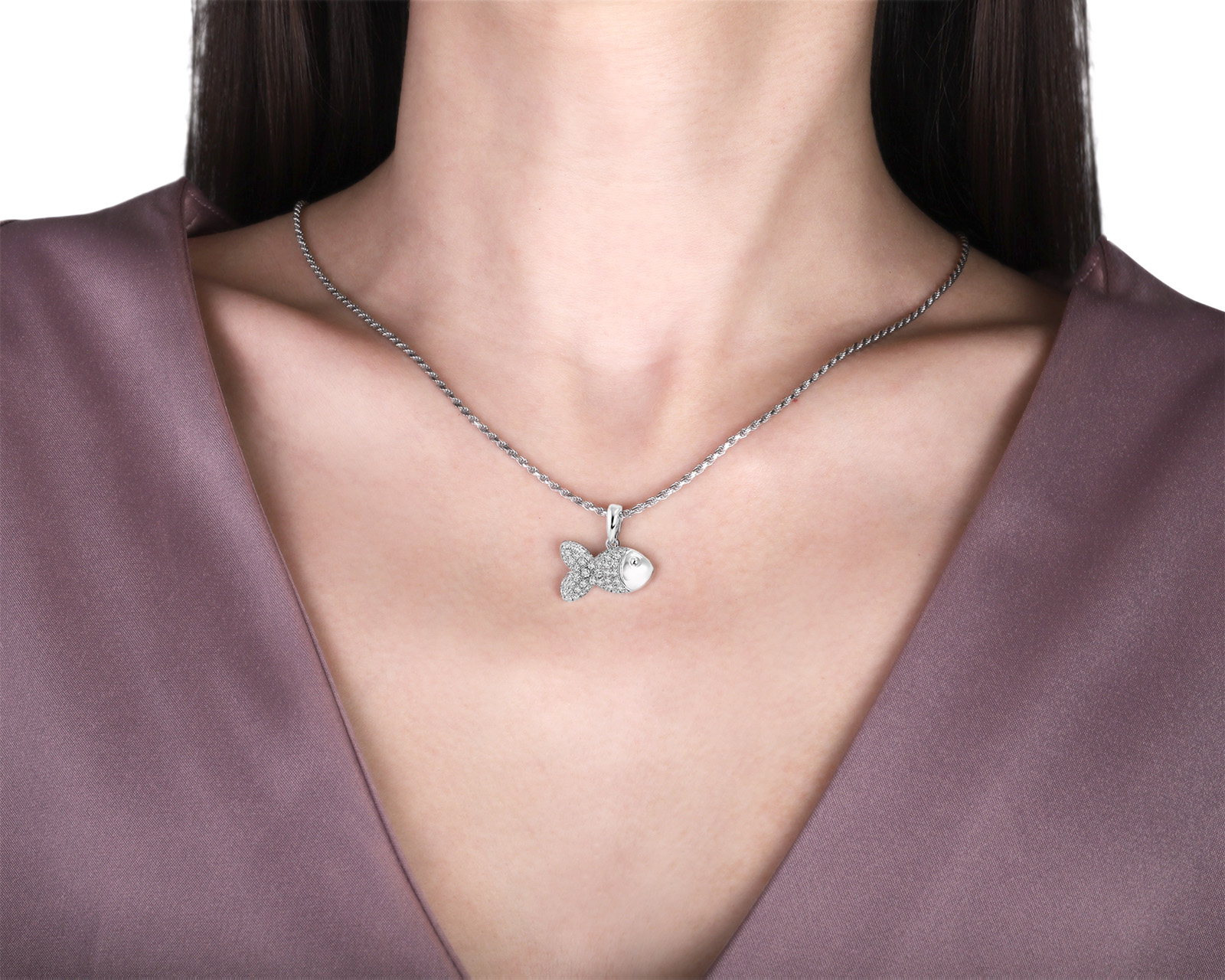 Оригинальный золотой кулон с бриллиантами 0.60ct Chopard Happy Fish