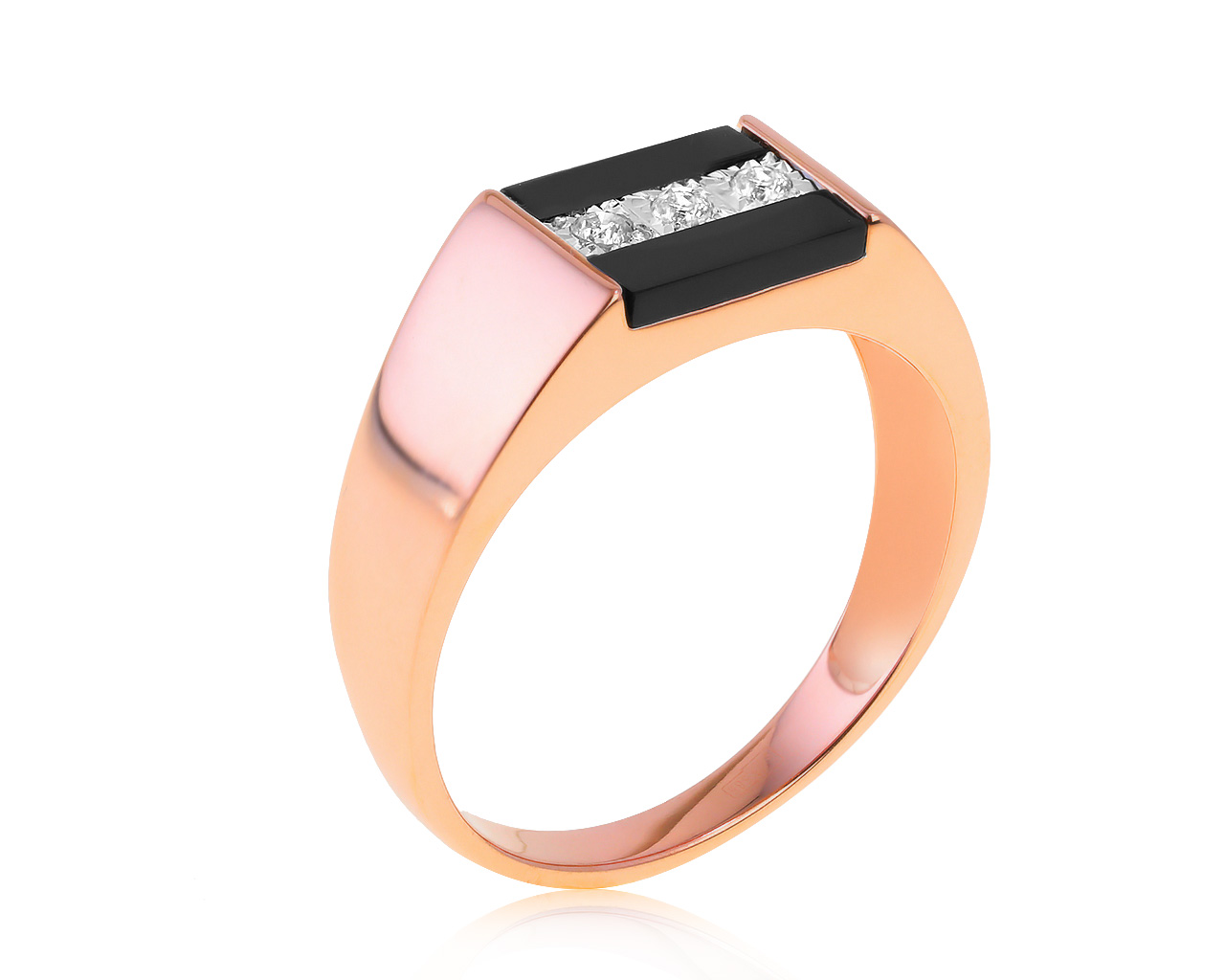 Эстетичное золотое кольцо с ониксом 0.77ct 140521/1