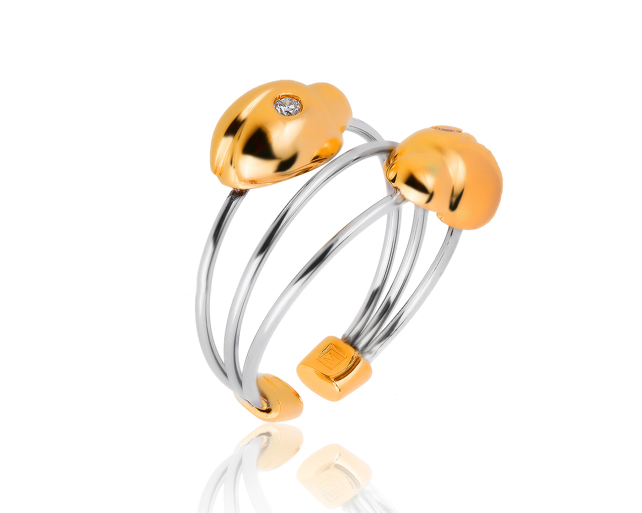 Оригинальное золотое кольцо с бриллиантами 0.06ct Zydo 250919/16