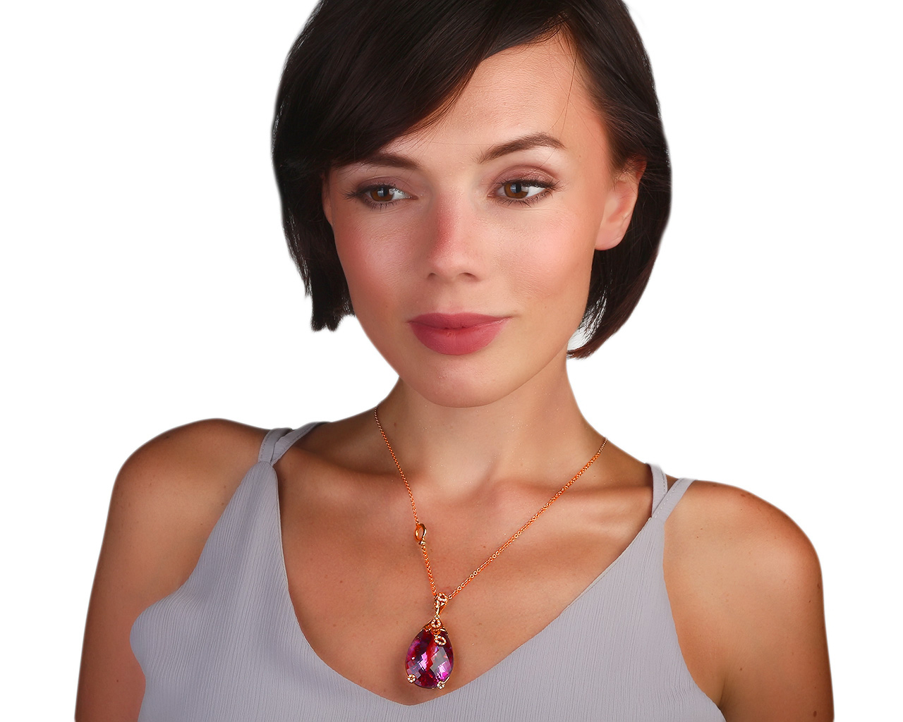 Золотая подвеска с аметистом 53.30ct Roberto Coin