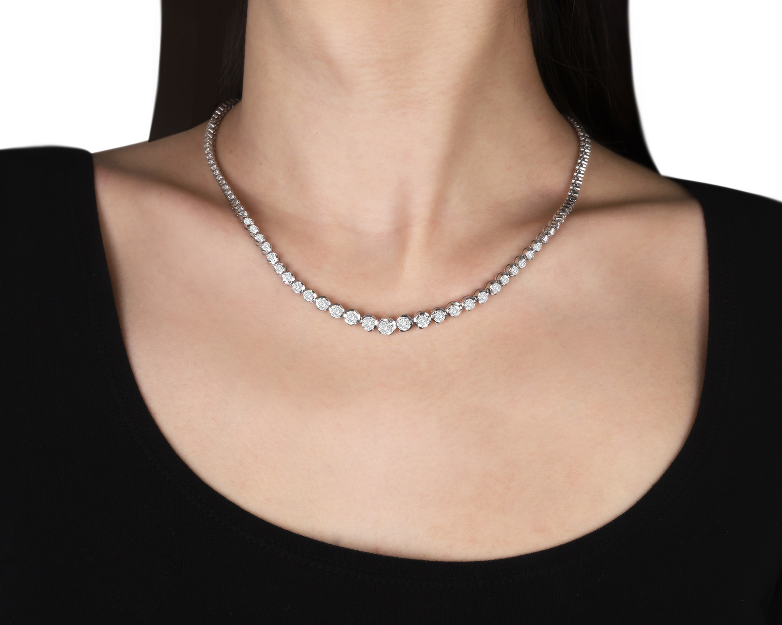 Золотое колье с бриллиантами 8.85ct