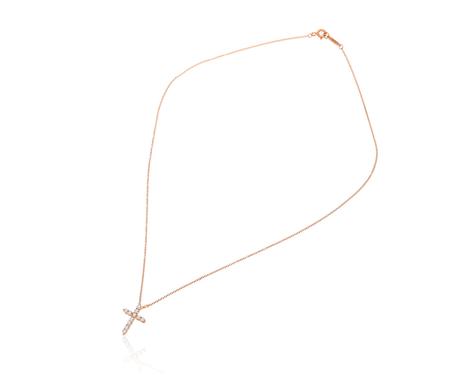 Оригинальное золотое колье Tiffany&Co Cross Mini