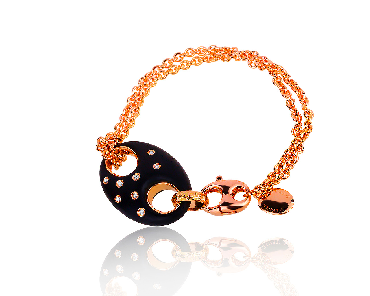 Оригинальный золотой браслет с бриллиантами 0.14ct Valente Milano 240719/3