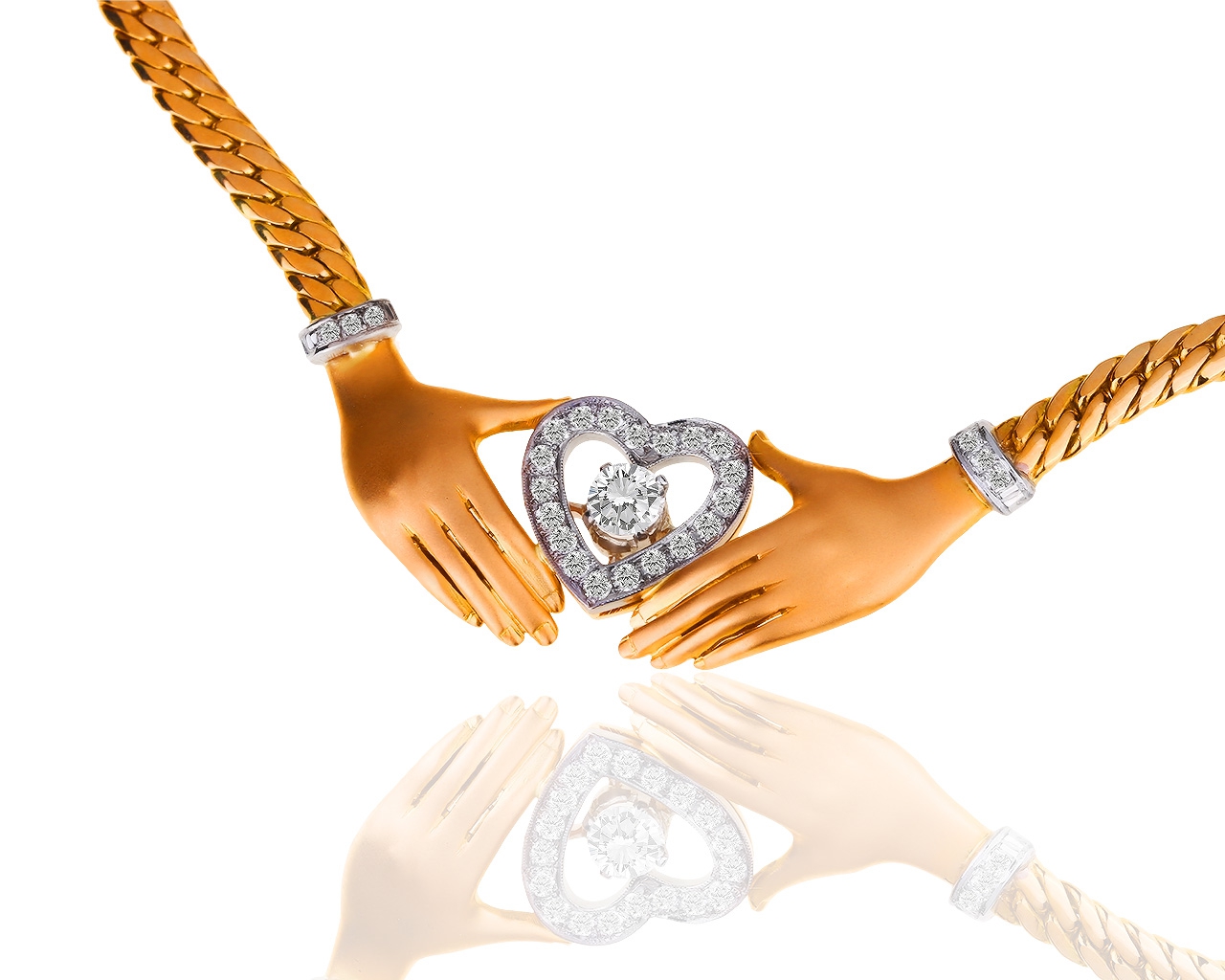 Золотое колье с бриллиантами 0.70ct 190717/1