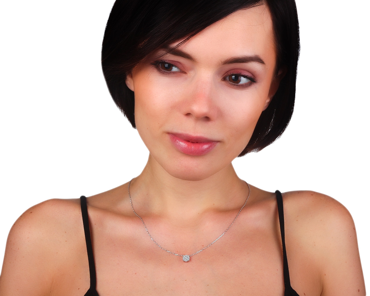 Привлекательный золотой кулон с бриллиантами 0.30ct