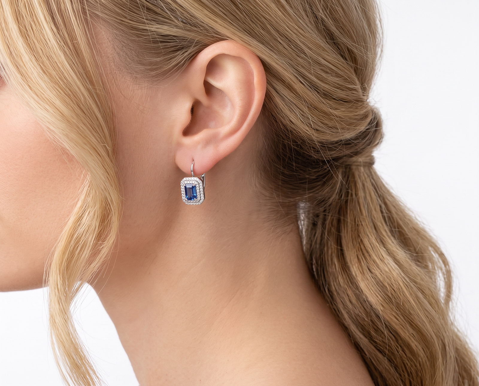 Оригинальные золотые серьги с танзанитами 2.07ct Lykov`s Jewellery