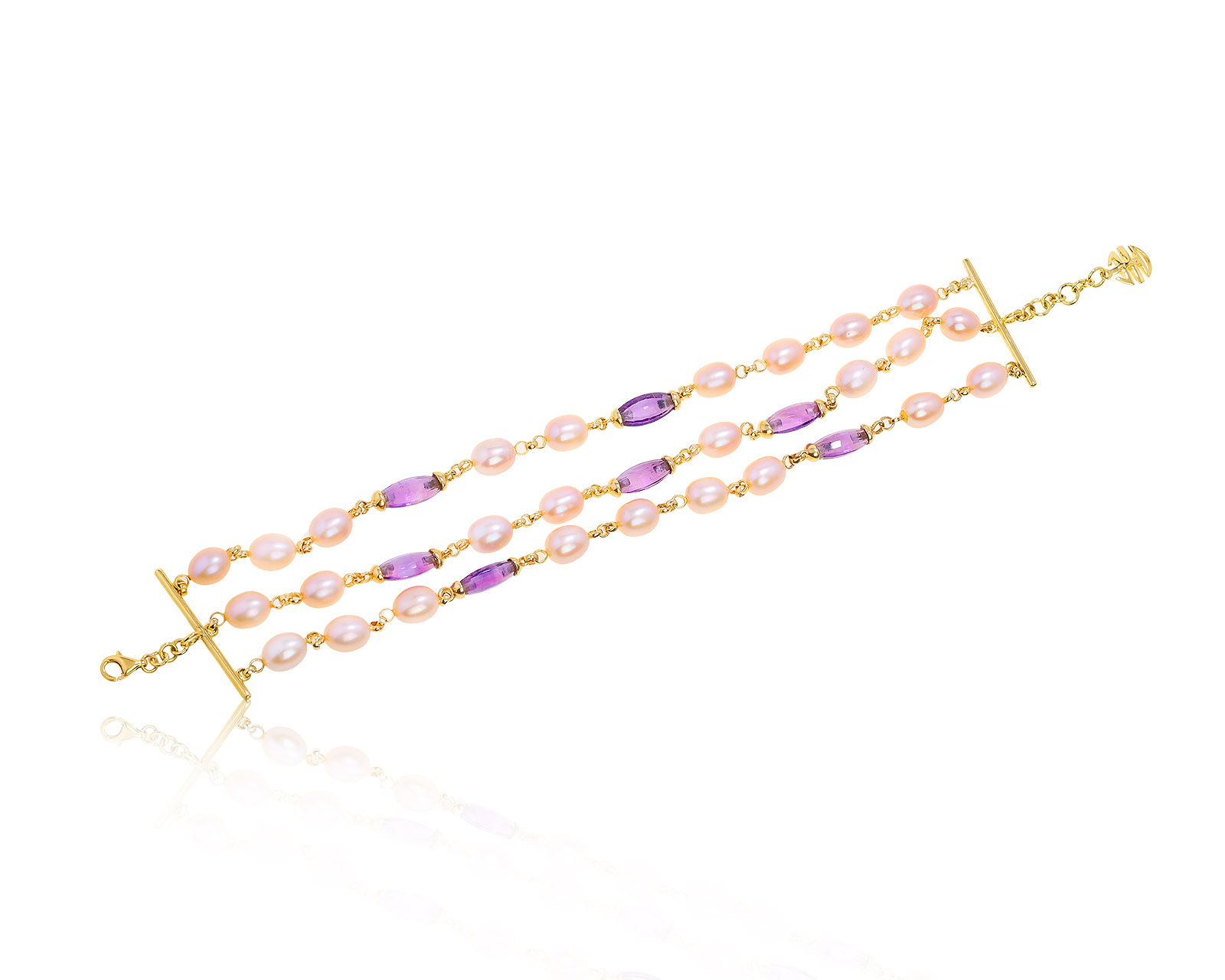 Оригинальный золотой браслет с аметистами 11.11ct MiMi 130921/9 Оригинальный золотой браслет с аметистами 11.11ct MiMi 130921/9
