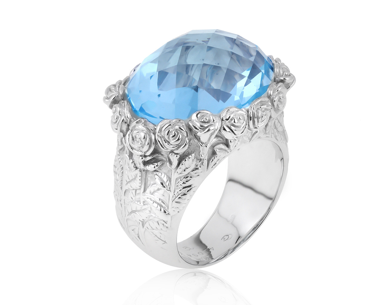 Оригинальное золотое кольцо с топазом 29.30ct Carrera y Carrera Jardin De Rosas 140621/9