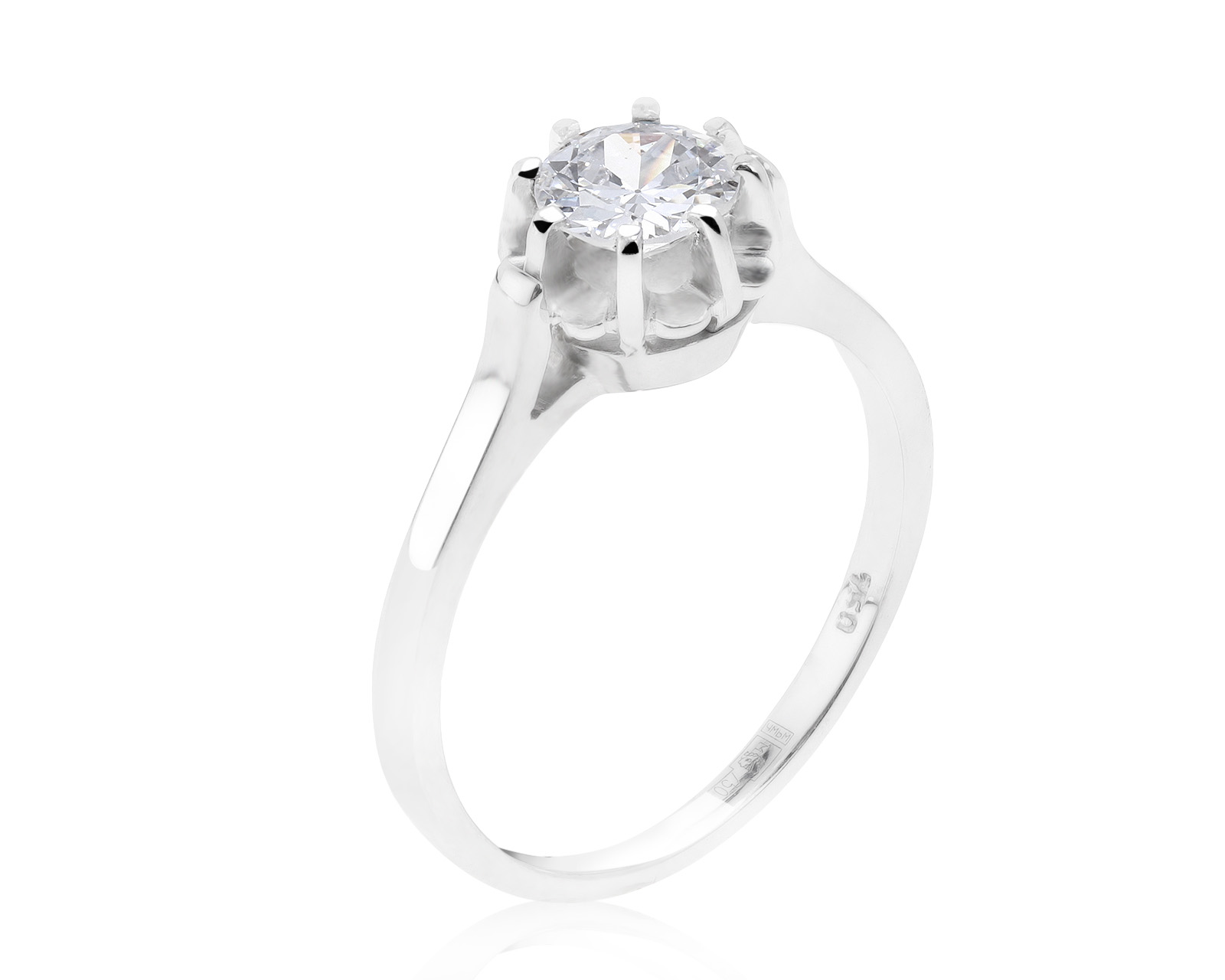 Богатое золотое кольцо с бриллиантом 0.58ct 170921/11