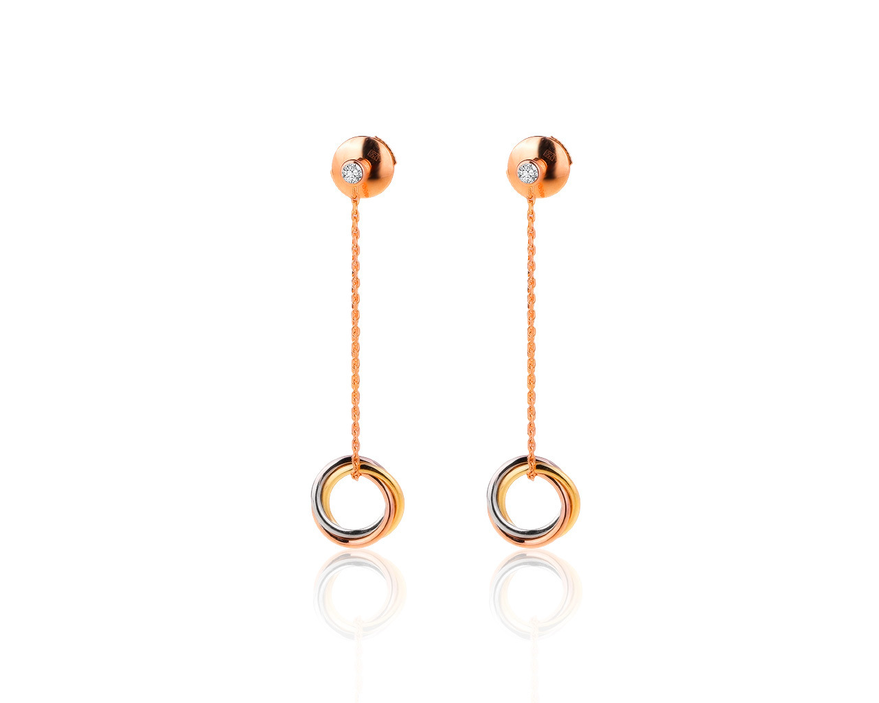 Оригинальные золотые серьги с бриллиантами 0.04ct Cartier 230220/3