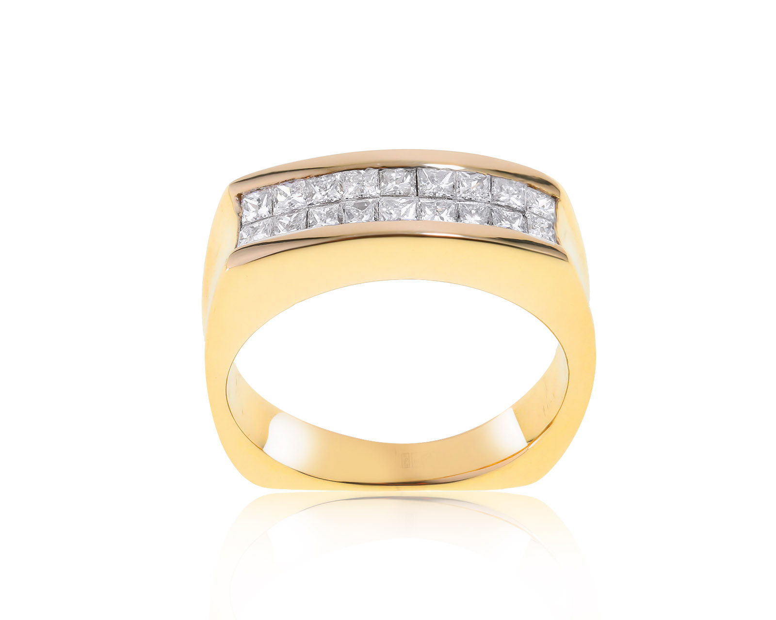 Солидное золотое кольцо с бриллиантами 0.88ct