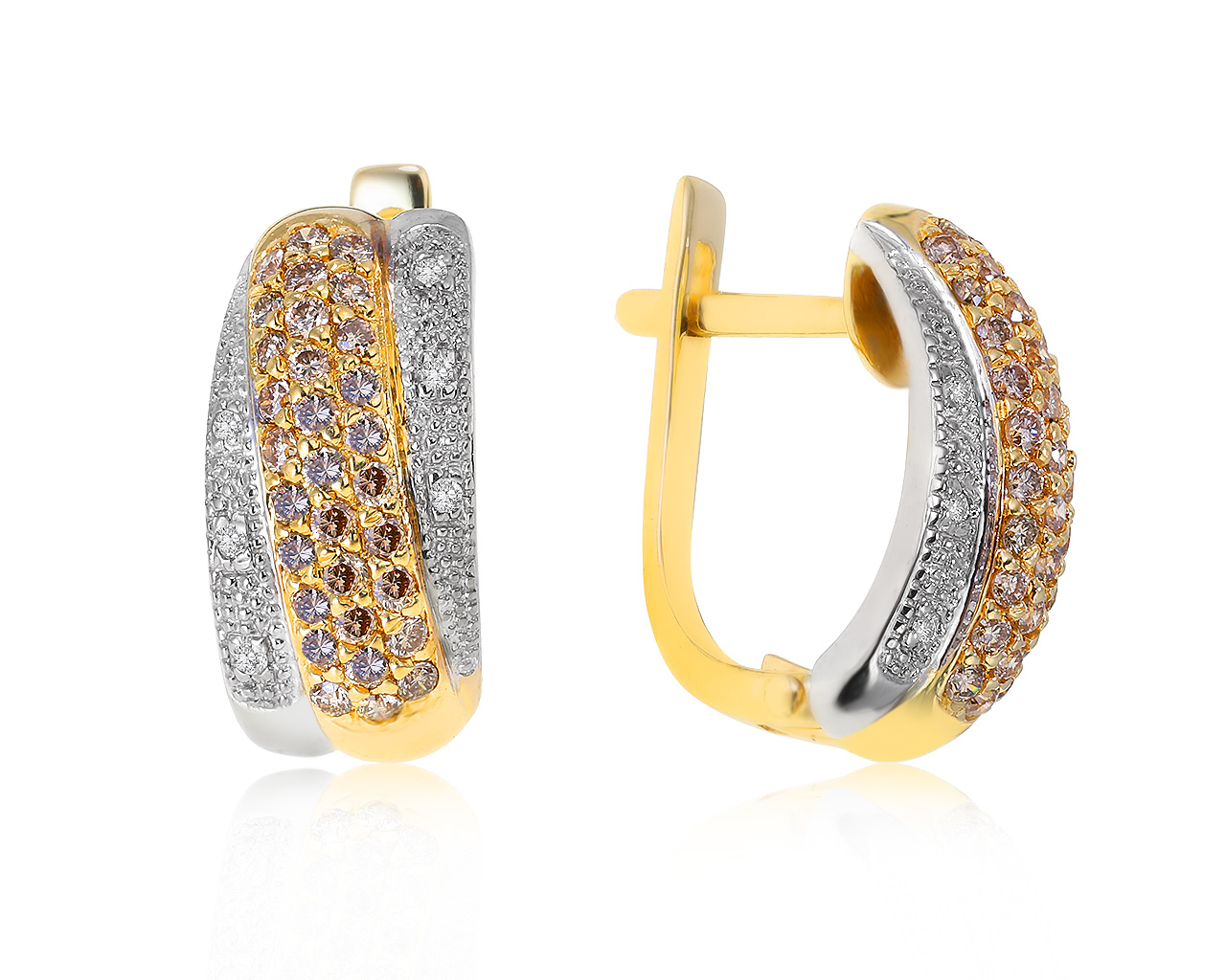 Превосходные золотые серьги с бриллиантами 0.65ct 150421/6