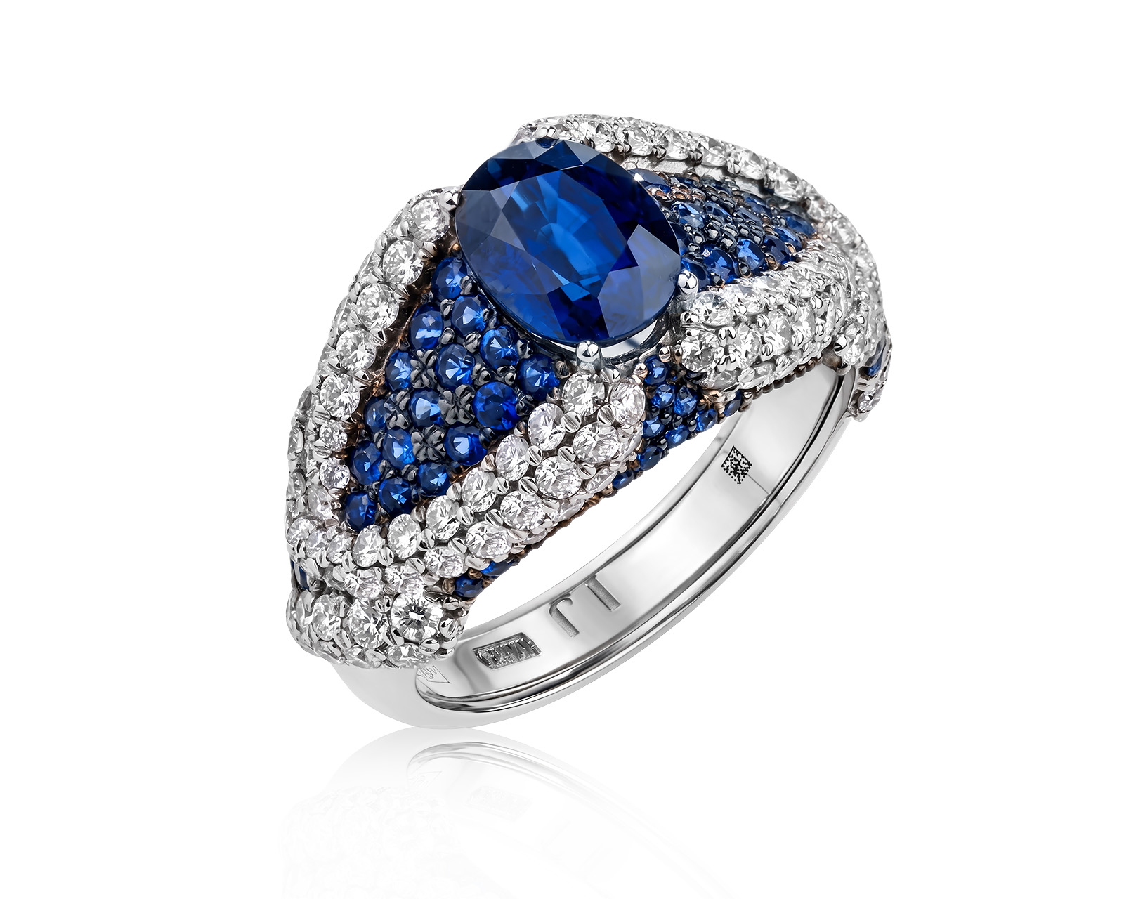 Оригинальное золотое кольцо с сапфирами 2.61ct Lykov`s Jewellery 040626/КМ371