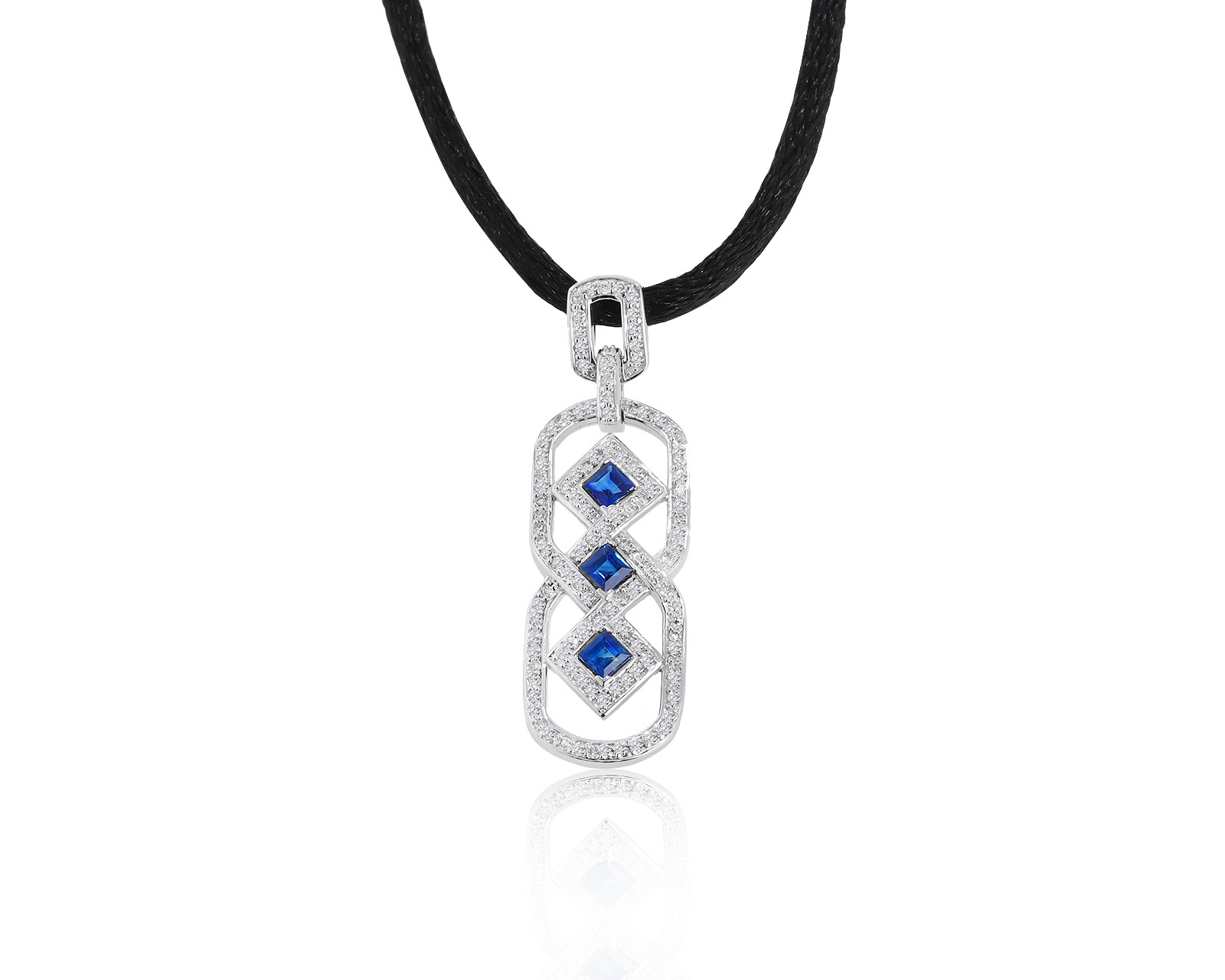 Прекрасный золотой кулон с сапфирами 0.30ct 120222/11