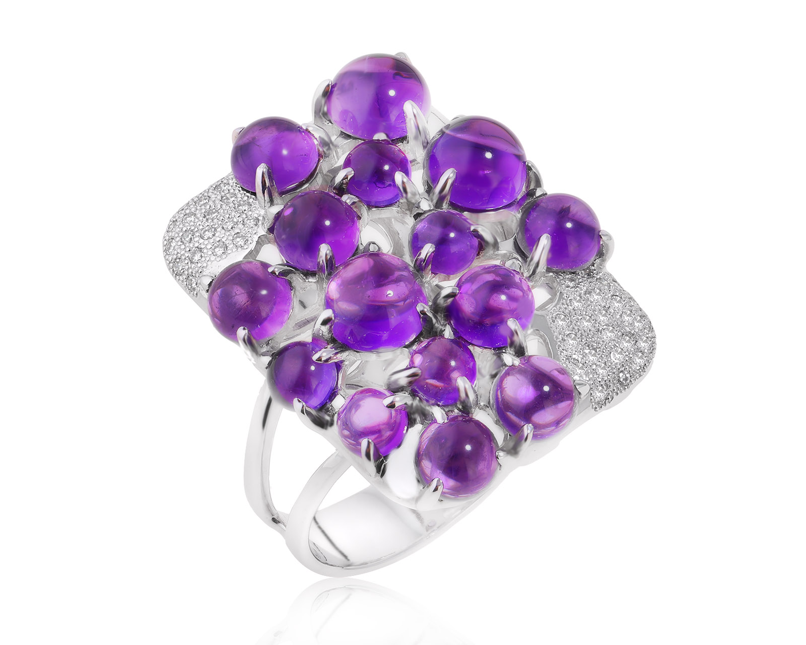 Оригинальное золотое кольцо с аметистами 8.86ct Maxim Demidov 021224/КМ26