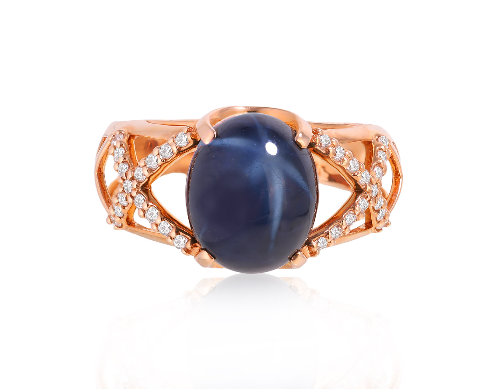 Оригинальное золотое кольцо со звездчатым сапфиром 7.07ct Maxim Demidov 280425/КМ183 Оригинальное золотое кольцо со звездчатым сапфиром 7.07ct Maxim Demidov 280425/КМ183